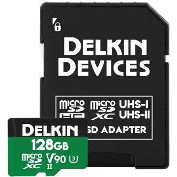 Delkin 128GB POWER UHS-II microSDXC Memory Card w/ SD Adapter