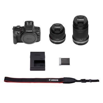 Canon EOS R100 with RF-S 18-45mm F4.5-6.3 IS STM & RF-S 55-210mm F5-7.1 IS STM Lens Kit