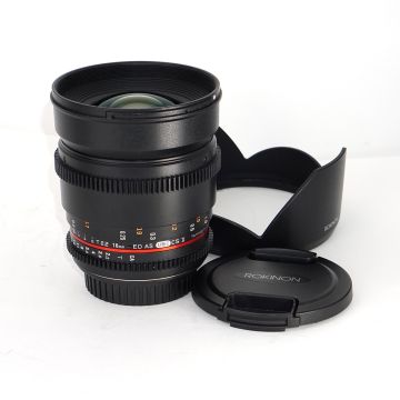 Used Rokinon 16 T2.2 ED AS UMC CS II for Canon EF, Excellent Condition