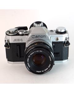Used Canon AE-1 with 50 F1.8 Breech Lock, Good Condition